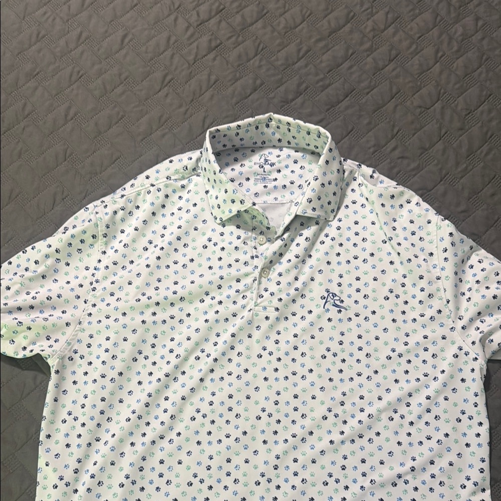 Rhoback - puppy paw print polo